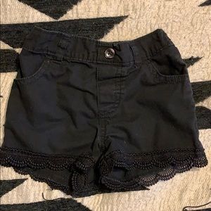 Black toddler shorts lace detailed